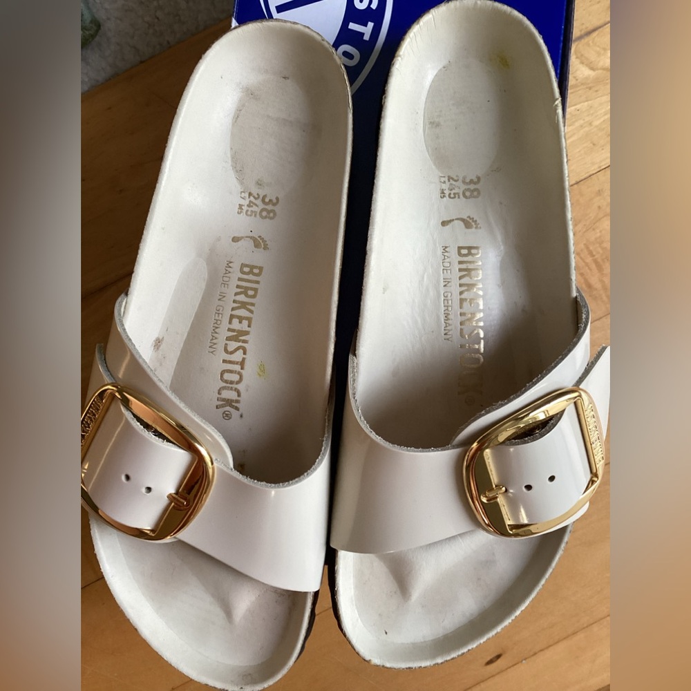 Birkenstock Madrid High Shine Ecru Sandals (FINALPRICEDROP) - Picture 7 of 9